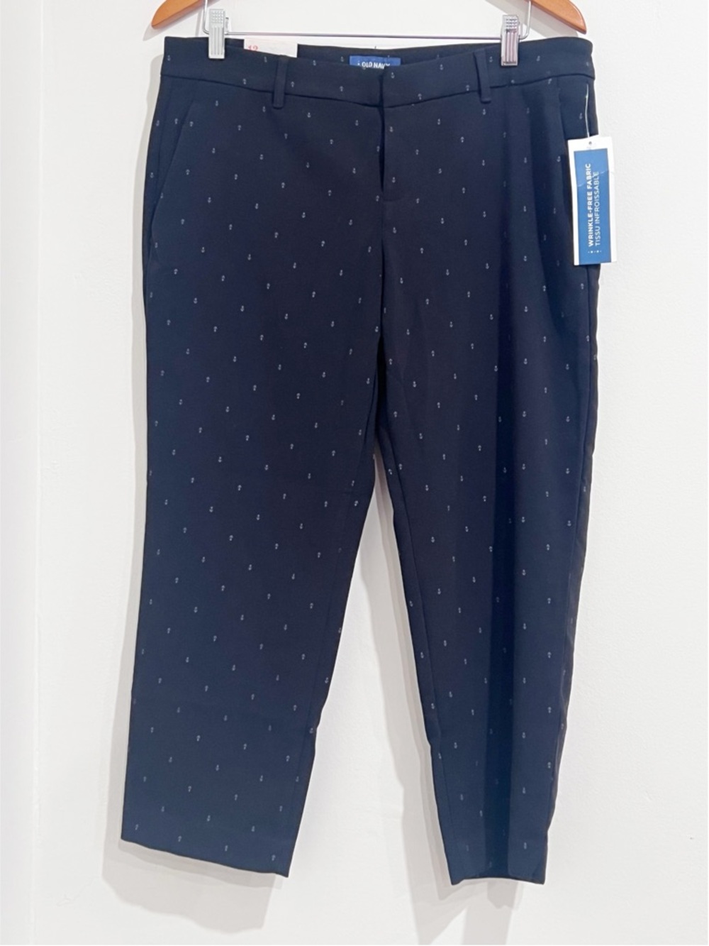 NWT Old Navy Harper Nautical Anchor Motif Mid Rise Cropped Slim Pants